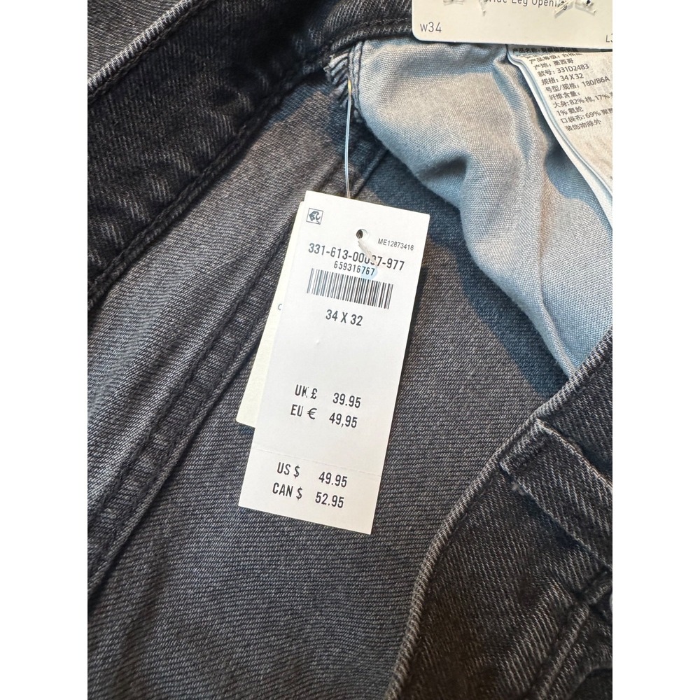 Hollister Men's Baggy 30 x 34 Black Distressed Jeans Oversized Retail $50 NWT! - Picture 3 of 9